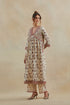 Dia beige and rust cotton kurta dress set