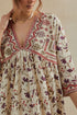 Dia beige and rust cotton kurta dress set
