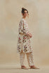 Dia beige and rust short kurta with pants