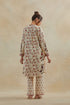 Dia beige and rust short kurta with pants
