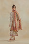 Dia beige and rust straight kurta set