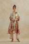 Dia beige printed A-line short kurta set