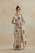 Dia beige printed cotton sari with blouse