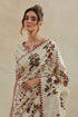 Dia beige printed cotton sari with blouse