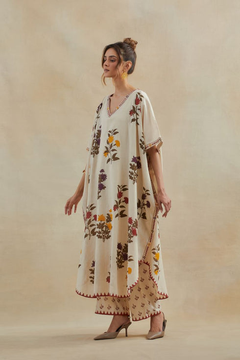 Dia beige printed kaftan with pants