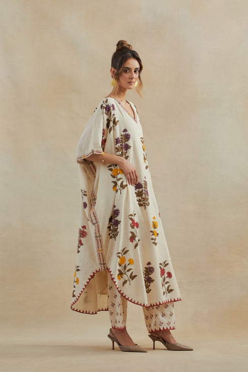 Dia beige printed kaftan with pants