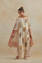 Dia beige printed straight kurta set