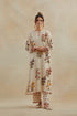 Dia beige printed straight kurta set