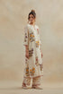 Dia beige printed straight kurta set
