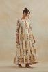 Dia beige printed three-tiered kurta set