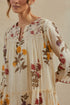 Dia beige printed three-tiered kurta set