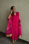 Diagonal pink dupatta