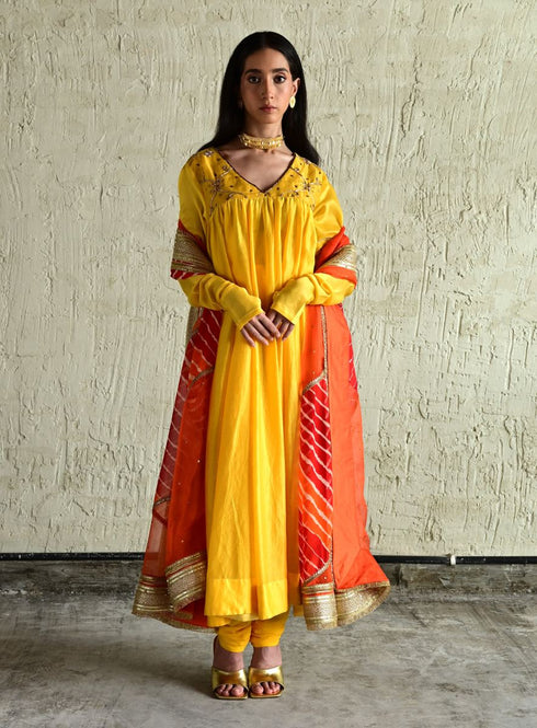 Diana yellow kurta with churidar