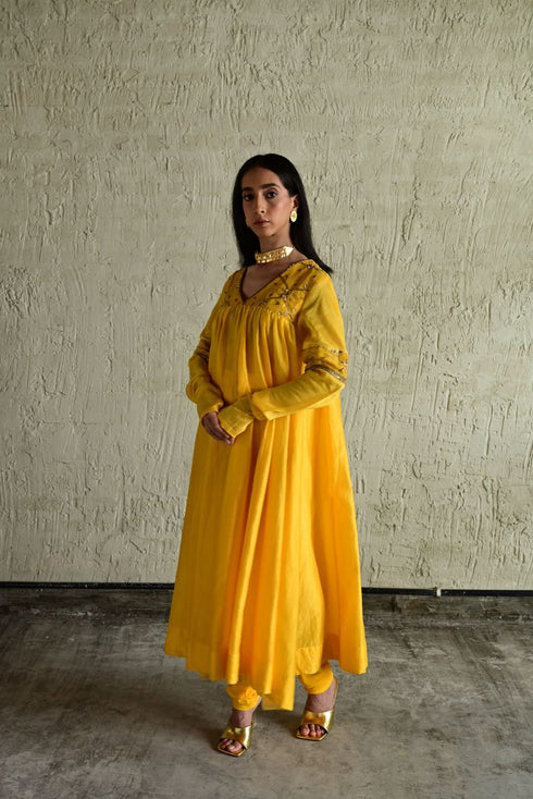 Diana yellow kurta with churidar