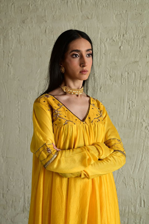 Diana yellow kurta with churidar