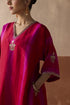 Dual tone maroon and magenta tie dye kaftan set