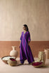 Dual tone purple patta tie dye kaftan set