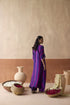 Dual tone purple patta tie dye kaftan set