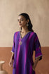 Dual tone purple patta tie dye kaftan set