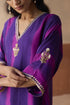 Dual tone purple patta tie dye kaftan set