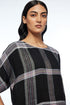 Dumalis black boat neck dress