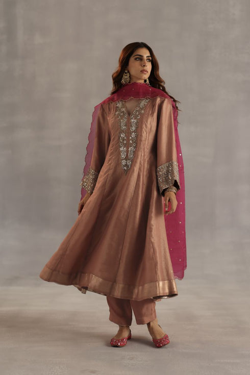 Durbaar ahiri orange kurta set