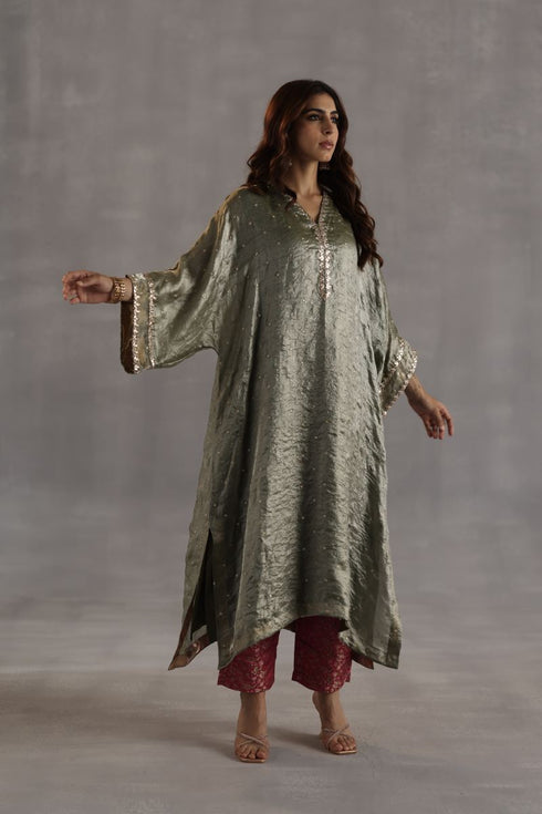 Durbaar chakra sage green kurta set