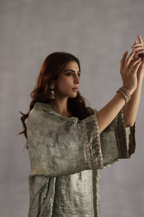 Durbaar chakra sage green kurta set