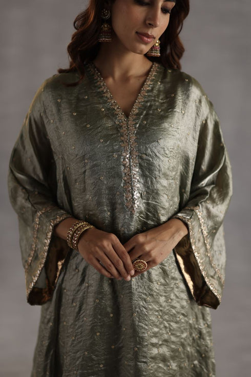 Durbaar chakra sage green kurta set