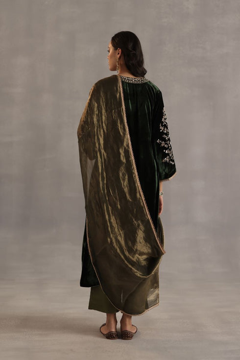Durbaar minar green kurta set