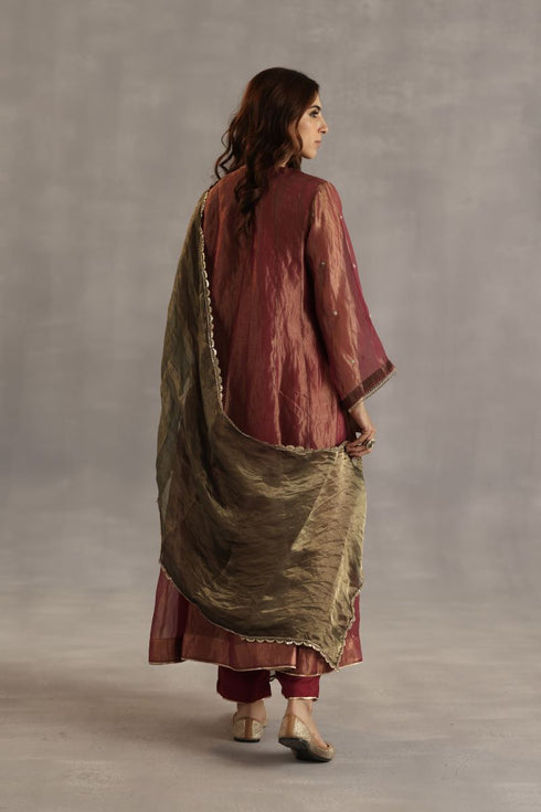 Durbaar navratna garnet kurta set