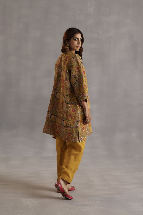 Durbaar raag yellow kurta set