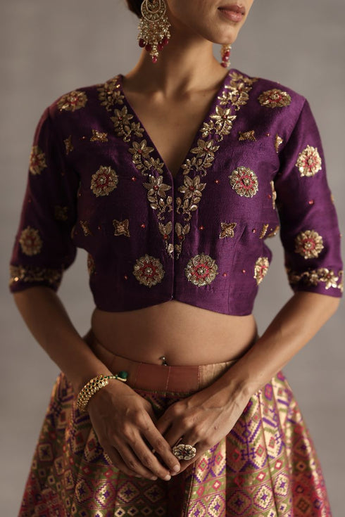 Durbaar saras purple lehenga set