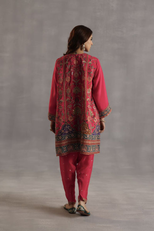 Durbaar yaman magenta kurta set