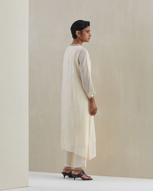 Ecru crushed kurta set-2