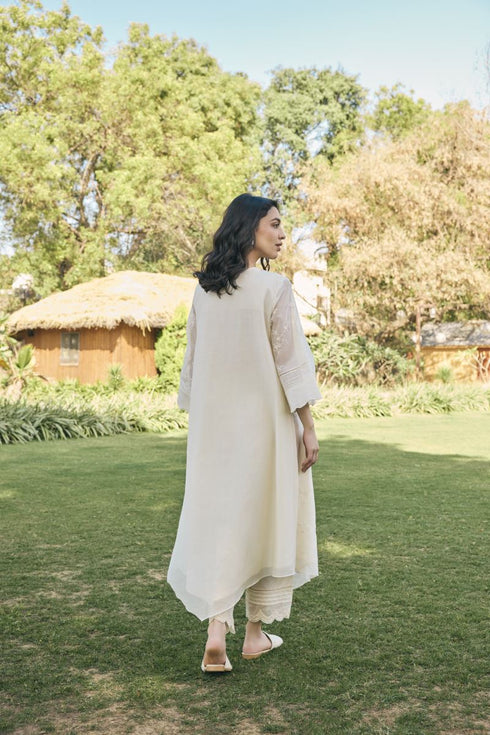 Ecru embroidered co-ord set