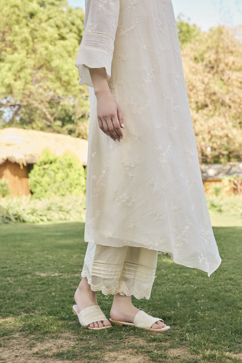 Ecru embroidered co-ord set