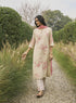 Ecru floral applique kurta set