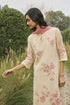 Ecru floral applique kurta set