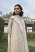 Ecru floral kurta with pants and dupatta
