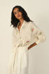Eglantyne ivory panelled shirt