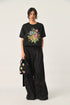 Ekstase black embroidered top
