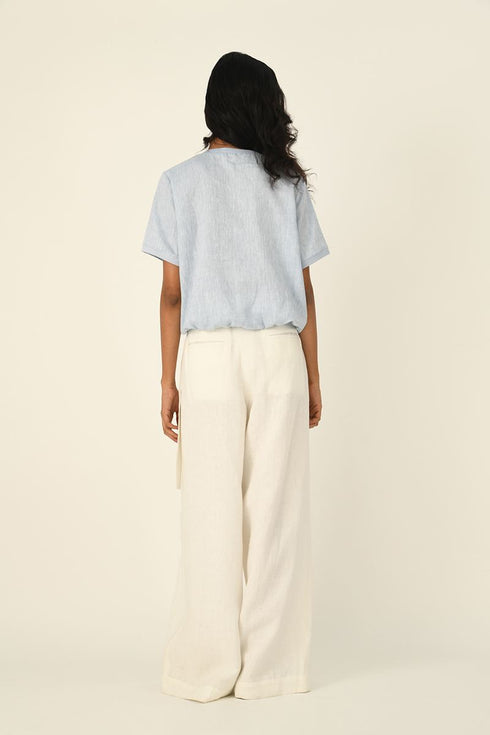 Ekstase blue embroidered top
