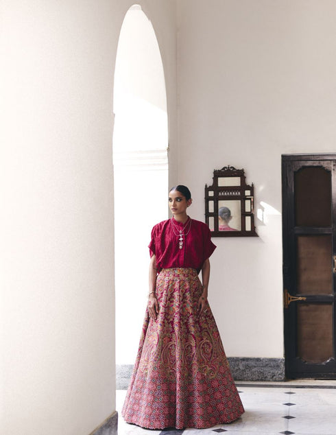 Evara maroon lehenga set