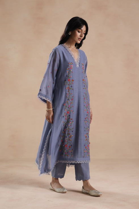 Evara periwinkle blue kurta set
