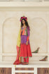 Faith lime green and tropical coral dupatta
