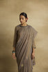Falak beige brown sari set