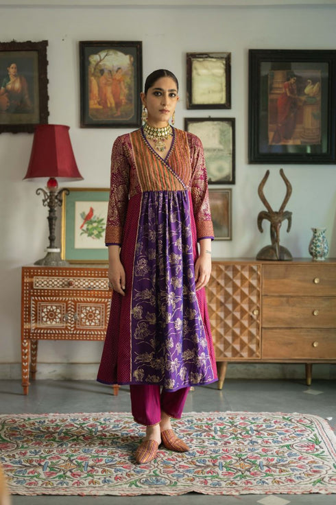 Faridkot baani multicolor jamun purple kurta