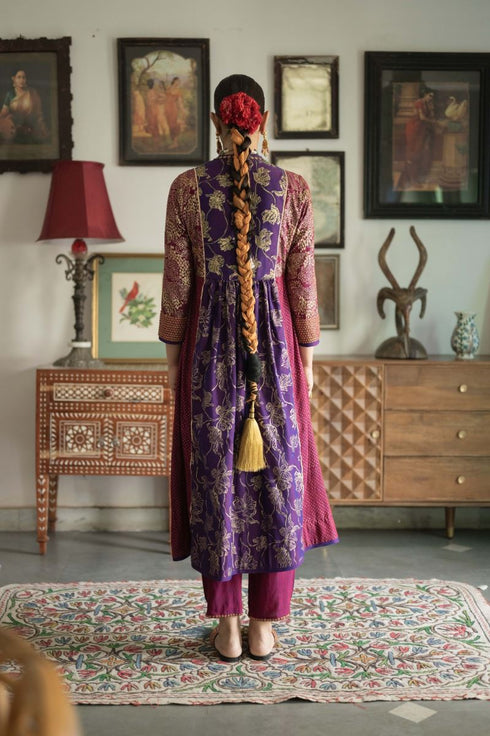 Faridkot baani multicolor jamun purple kurta