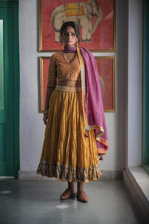 Faridkot tisha haldi yellow skirt